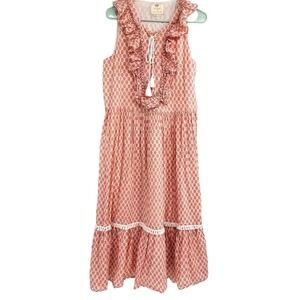Kate Spade size Large Arrow Stripe Lace Front Sleeveless Dress